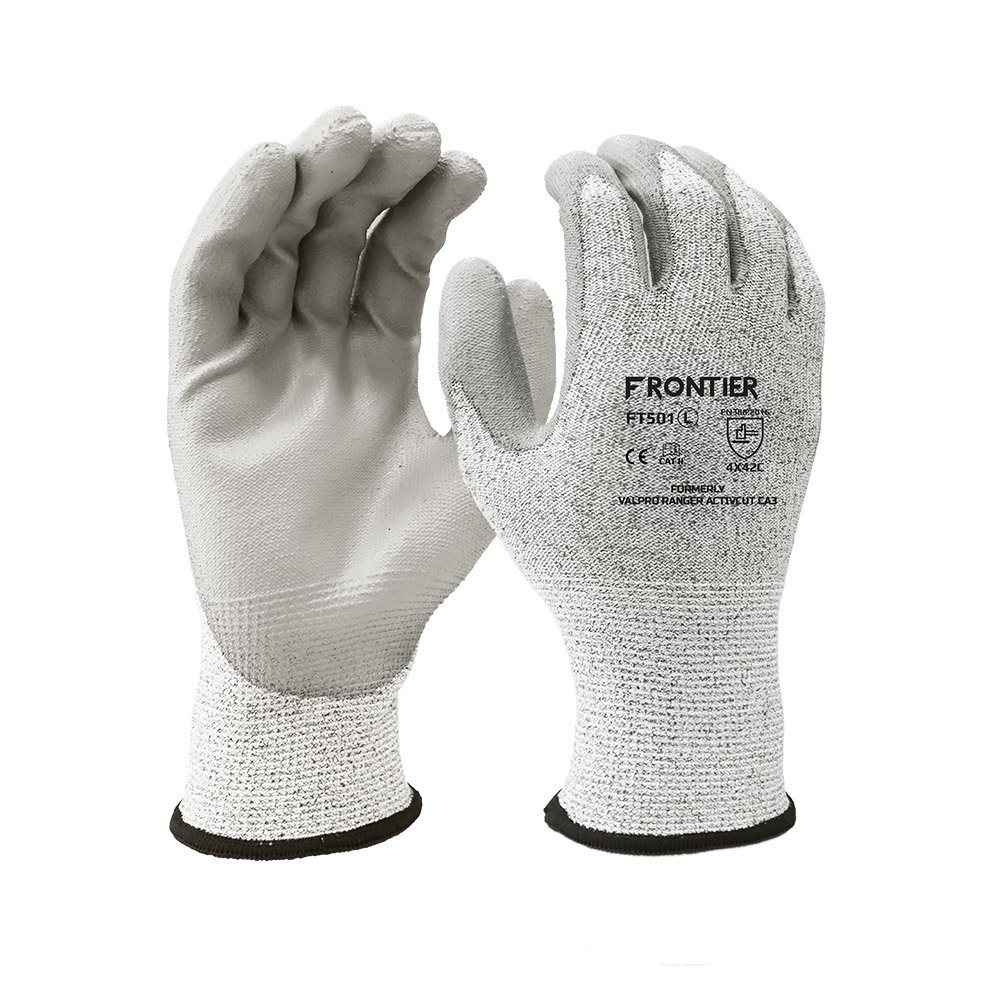 Frontier Polyurethane Palm Coated HSN Liner Grey Gloves