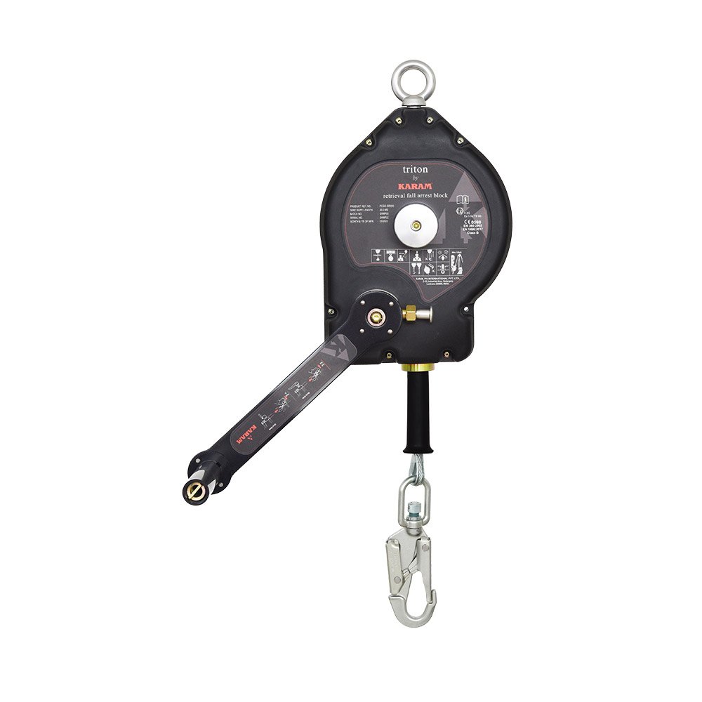 Retrieval Retractable Blocks with Galvanized Steel Wire Rope 20 Meter with Steel Snap Hook