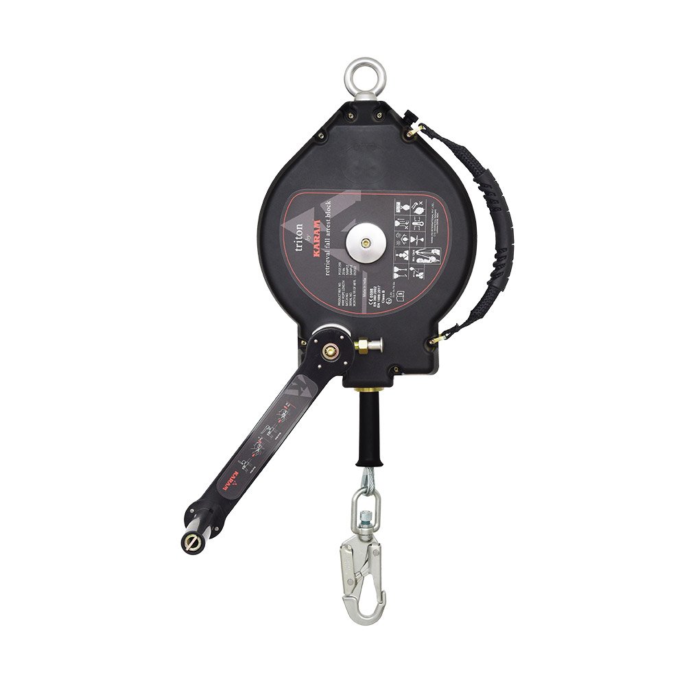 Retrieval Retractable Blocks with Galvanized Steel Wire Rope 25 Meter with Steel Snap Hook